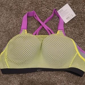 Victoria's Secret Yellow and Purple Mesh Sports Bra